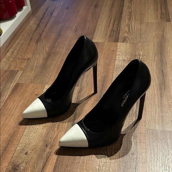Saint Laurent Black and White Heels
